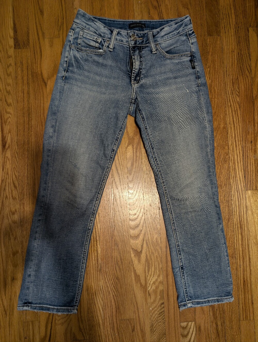 Silver Jeans Women Straight Leg Britt Capris 27 Inseam 23.5 Cropped